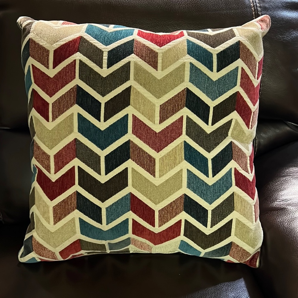 20” Herringbone Pattern Square Pillow